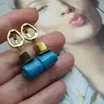 Серьги с синим кораллом