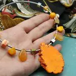 Колье в бохостиле с натуральными камнями