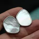 Серьги с белым перламутром