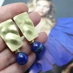 Стильные серьги с афганским лазуритом