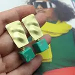 Серьги с зеленым варисцитом