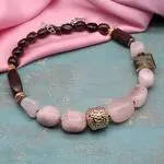 Дизайнерский чокер с розовым кварцем