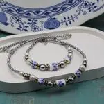 Брасле Гжель с фарфором