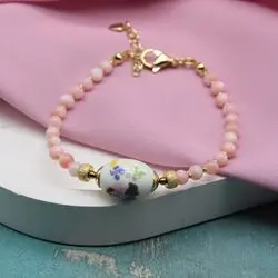 Браслет с розовым перламутром