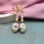 Серьги с розовыми перламутром