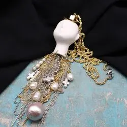 Дизайнерское колье с жемчугом