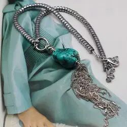 Колье трансформер с гематитом и камнямя