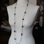 Авторский сотуар с натуральными камнями - хризоколла, раухтопаз