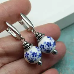 Серьги Гжель