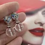Серьги с граненым хрусталем