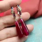 Серьги капли с натуральными камнями
