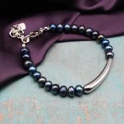 Браслет с черным жемчугом