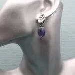 Серьги с камнями - флюорит