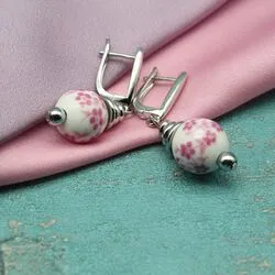 Серьги с фарфором