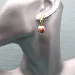 Серьги с маками из расписной керамики