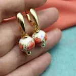 Серьги в русском стиле с маками