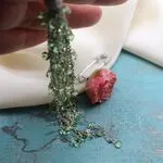 Сет брошей булавок с цепочками и кристаллами