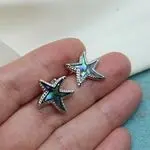 Серьги гвоздики с перламутром