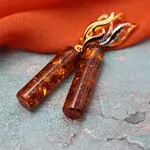 Серьги с янтарем