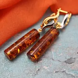 Серьги из балтийского янтаря