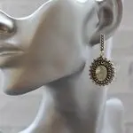 Серьги в винтажном стиле с натуральными камнями - пренит