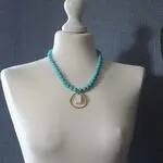 Колье с подвеской из бирюзы