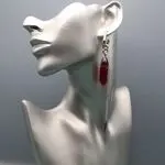 Серьги с гранатом